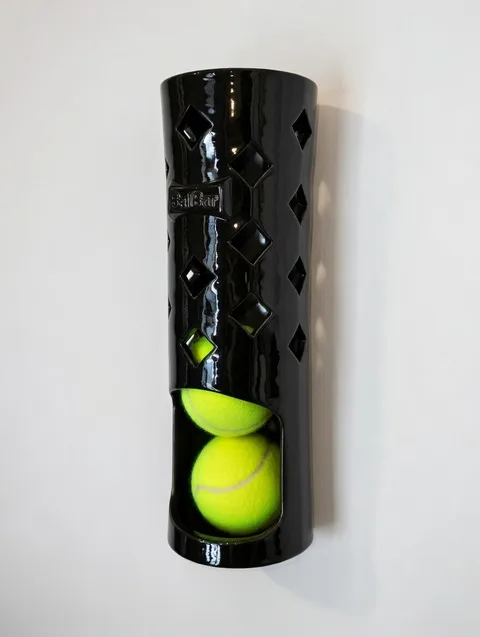 BallBar Black Gloss wall-mounted tennis ball holder